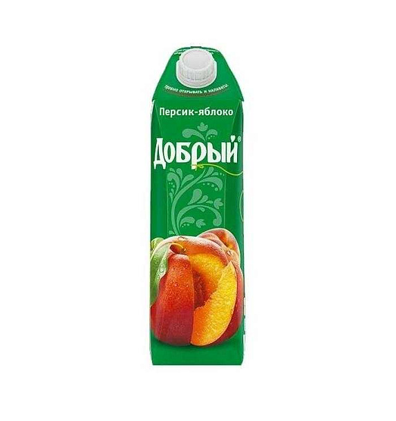 Сок Добрый персик-яблоко 1л.